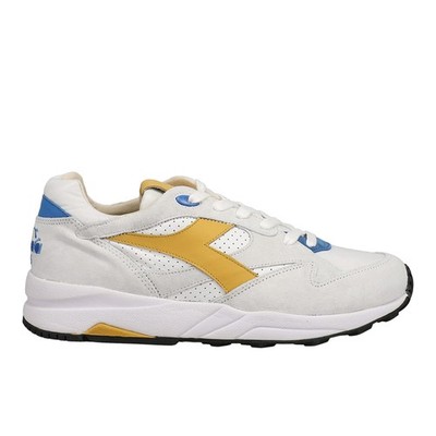 diadora Eclipse Italia Perforated Lace Up  Mens White Sneakers Casual Shoes 1771