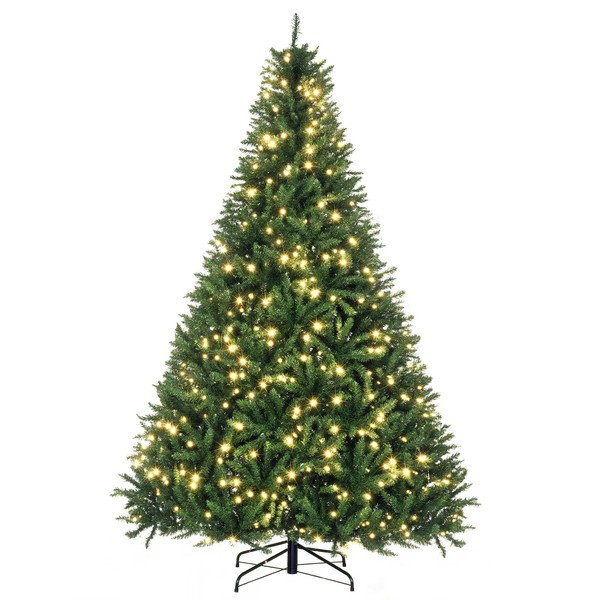 KüNstlicher Weihnachtsbaum, 210 Cm Christbaum Mit 2154 Spitzen, 700 Led-Leuchte-image