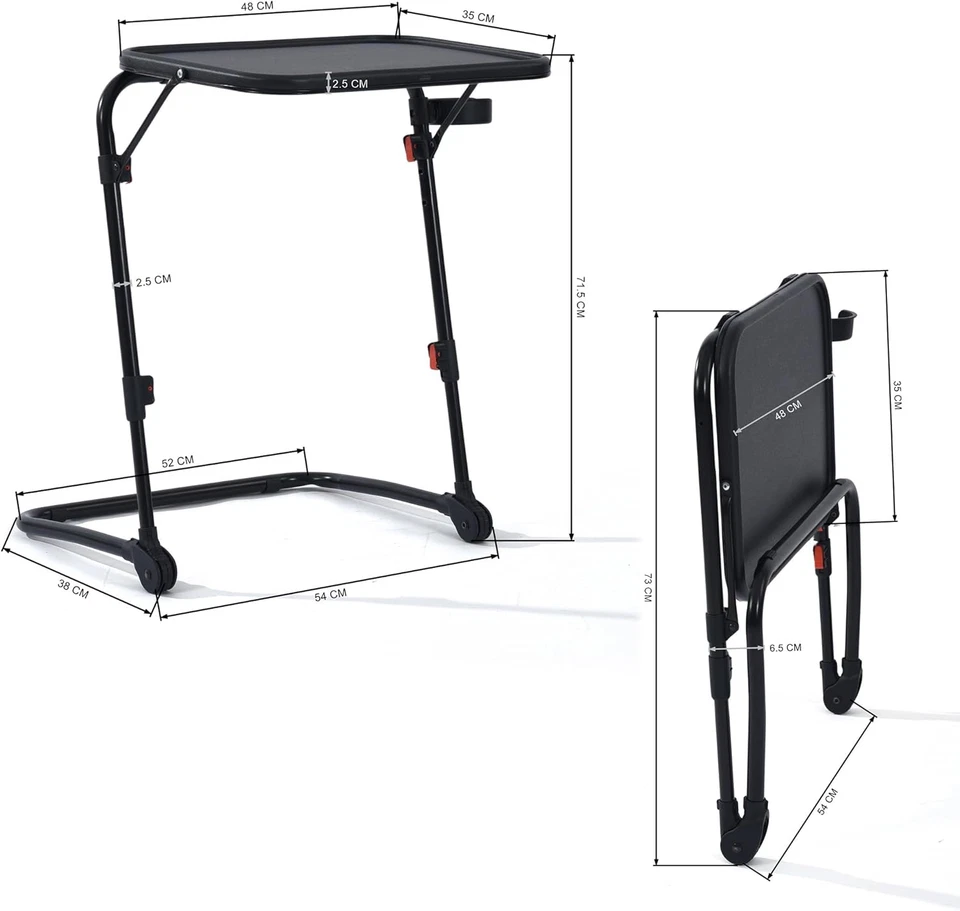 Scrivania Pieghevole Tavolino Da Letto Altezza Regolabile Tavolo Da Caffè Senza  - Immagine 3 di 4