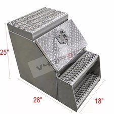 Aluminum Side Storage Saddle Step Tool Box For Semi Truck 18 X 28x25 Lockable