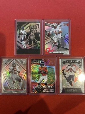2021 Panini Justin Fields Rookie 5 NFL Football Card Lot Includes Prizm