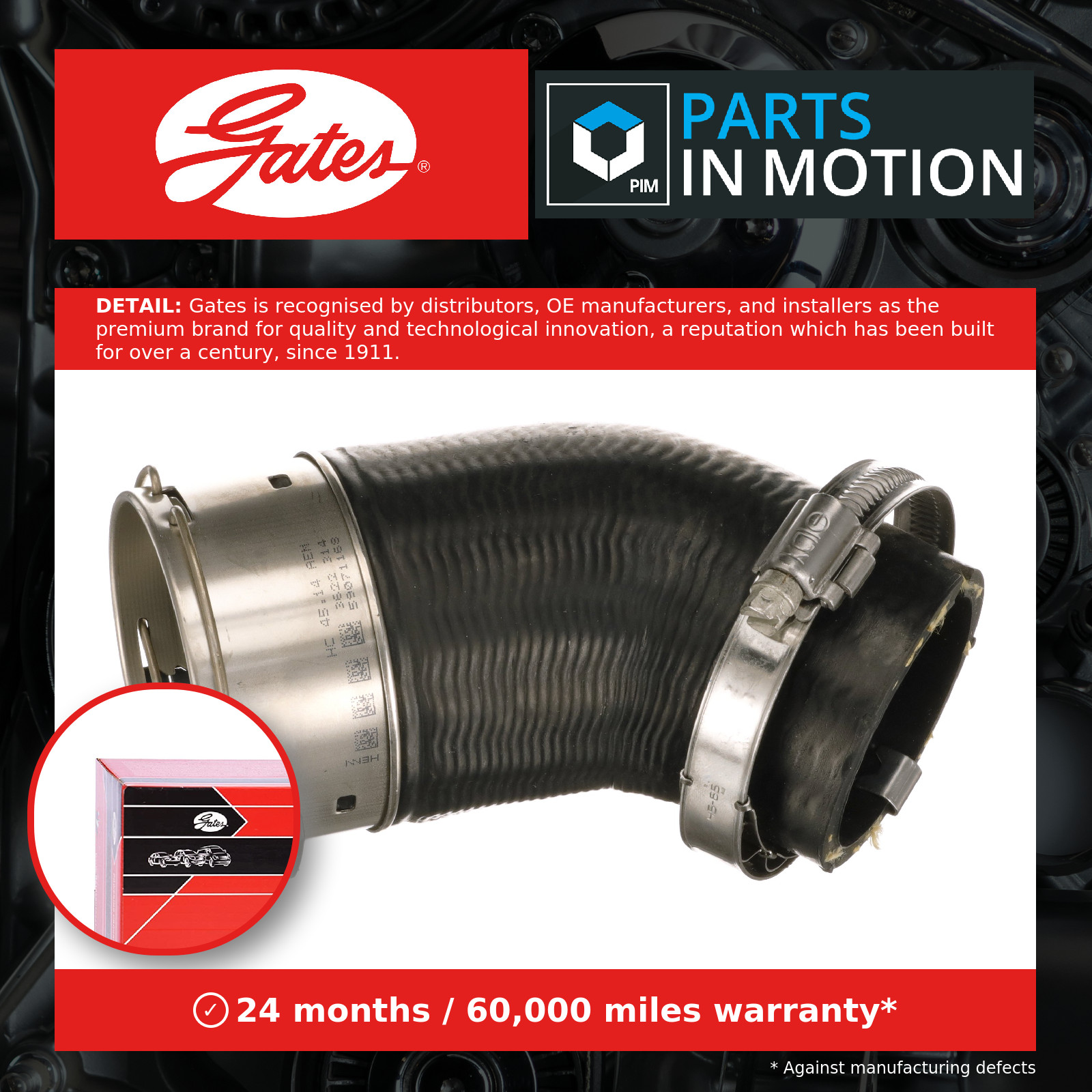 Turbo Hose fits VW CARAVELLE Mk6 2.0D 15 to 19 Charger Gates 7E0145708B Quality - Image 12