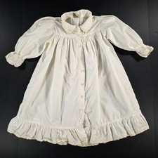 Vintage Cornelloki Infant Dress Ruffle Lace Trim Long Sleeve Button Up 12  x24.5  