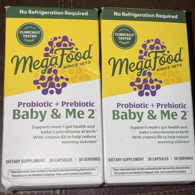 MegaFood Baby & Me 2 Probiotic Prebiotic Motion Sickness 30ct EXP 12/26 & 4/2027