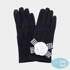 Flower Bow Accent Elegant Smart Touch Gloves