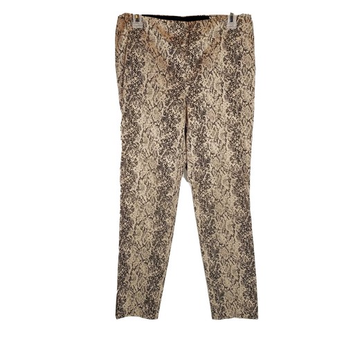 Chicos Animal Print Cropped Ankle Pants 