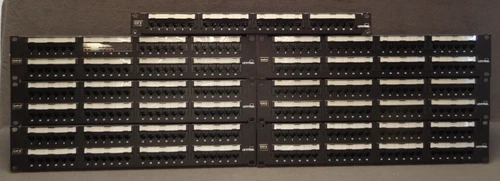 LOT Leviton Cat 6 Extreme 6+ 48-Port Patch Panel Rack Mount Network Cable Black