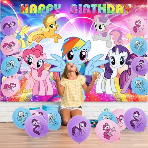 My Little Pony Party Supplies Party Decor Set Plates Balloons Banner Cake topper - Picture 3 of 8
