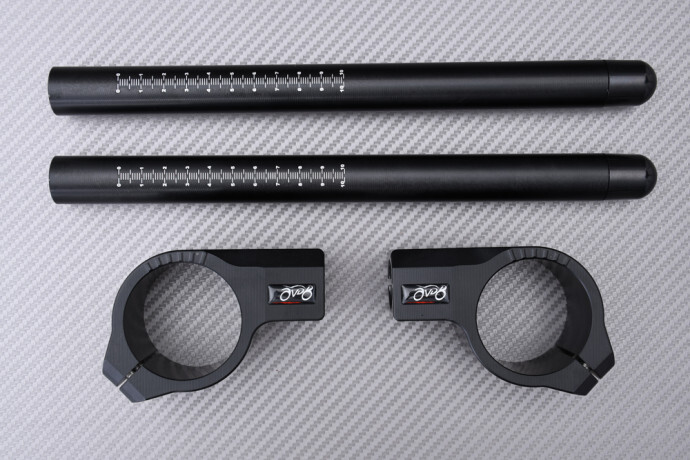 Demi-guidons moto 50mm noir mat pour Suzuki TLS 1000