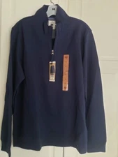 Copper Oak Supply Mens 1/4 Zip Pullover Sweatshirt - Navy Blue MENS LARGE - New