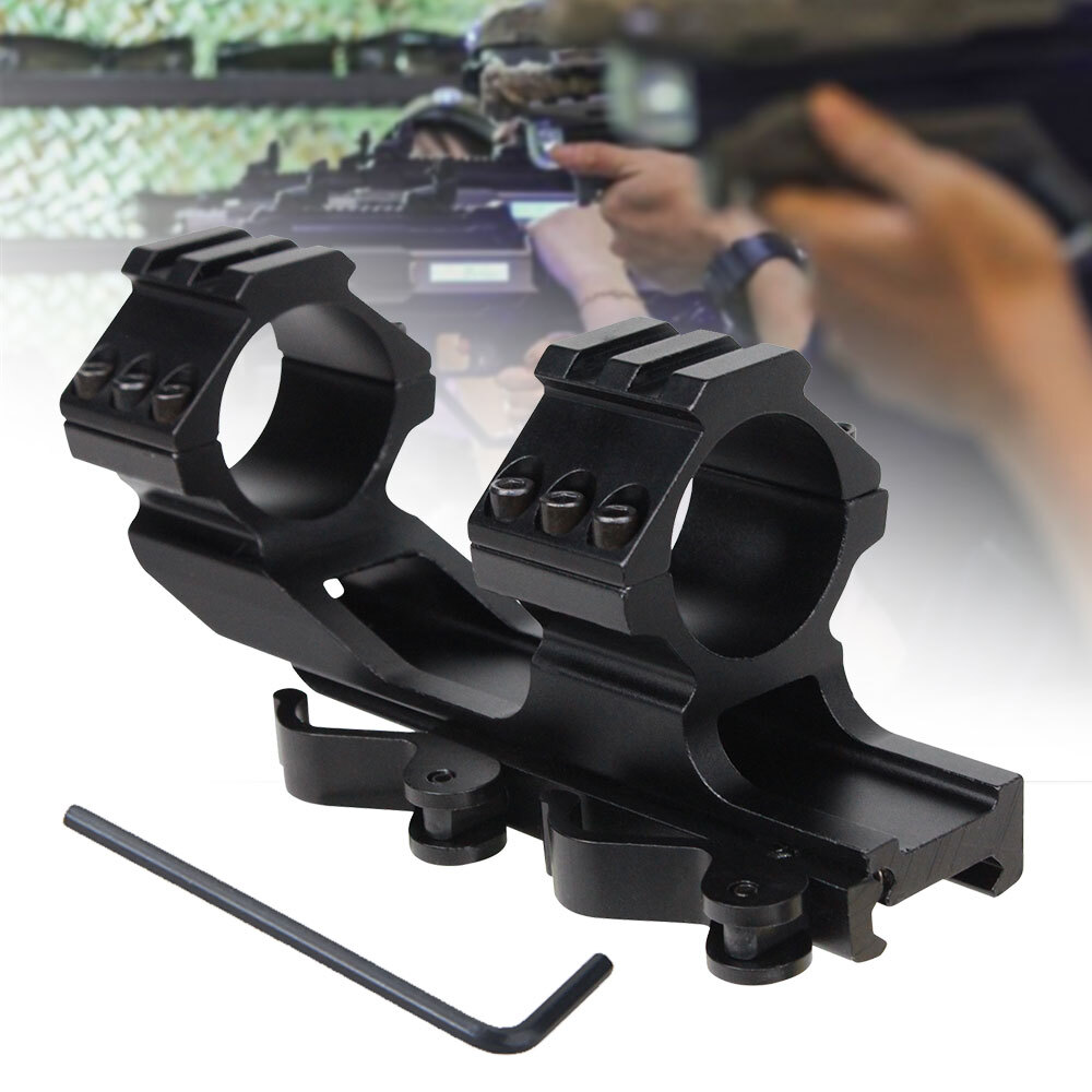 Quick Release 1 inch/30mm Scope Mount Cantilever with Picatinny Rail Scope Ring eBay