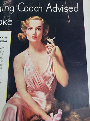 Lucky Strike Carole Lombard Vintage 1937 Magazine Ad Art Print Luckies Cigarette