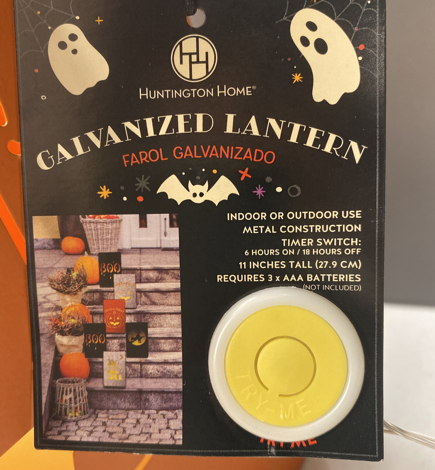 Galvanized Metal Trick or Treat Path Lighter Candle Holder NWT