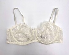 $246 I.D.Sarrieri Women Ivory Euphoria Satin Underwired Balconette Bra Size 32D