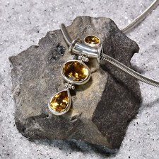 Citrin Anhänger, 925er Silber, Edelsteinanhänger (12713), Edelsteinschmuck