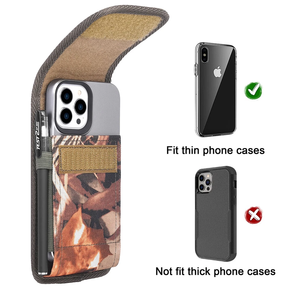 #DE202 7" CUBE RUGGED NYLON POUCH METAL BELT CLIP LOOP IN CAMO CELL PHONE CASE - Image 3 of 4
