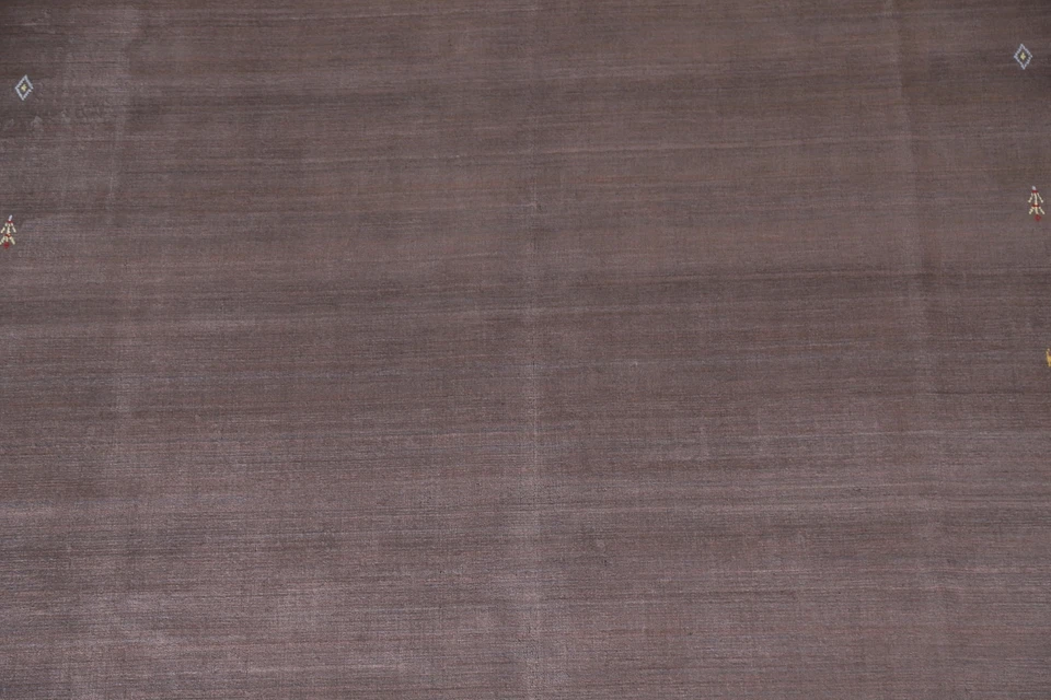 Коричневый шерстяной ковер для гостиной 8x10 футов Gabbeh восточный ручной работы - Изображение 3 из 4