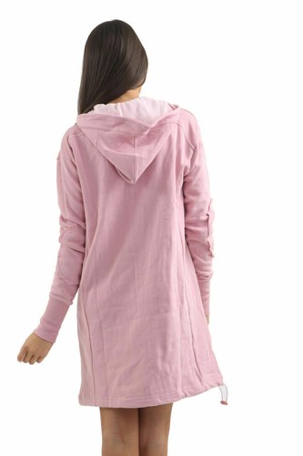 Women's Hooded Neck Fleece Bench expired Ladies Sweat Hoodie Jacket Long Top - Picture 2 of 5