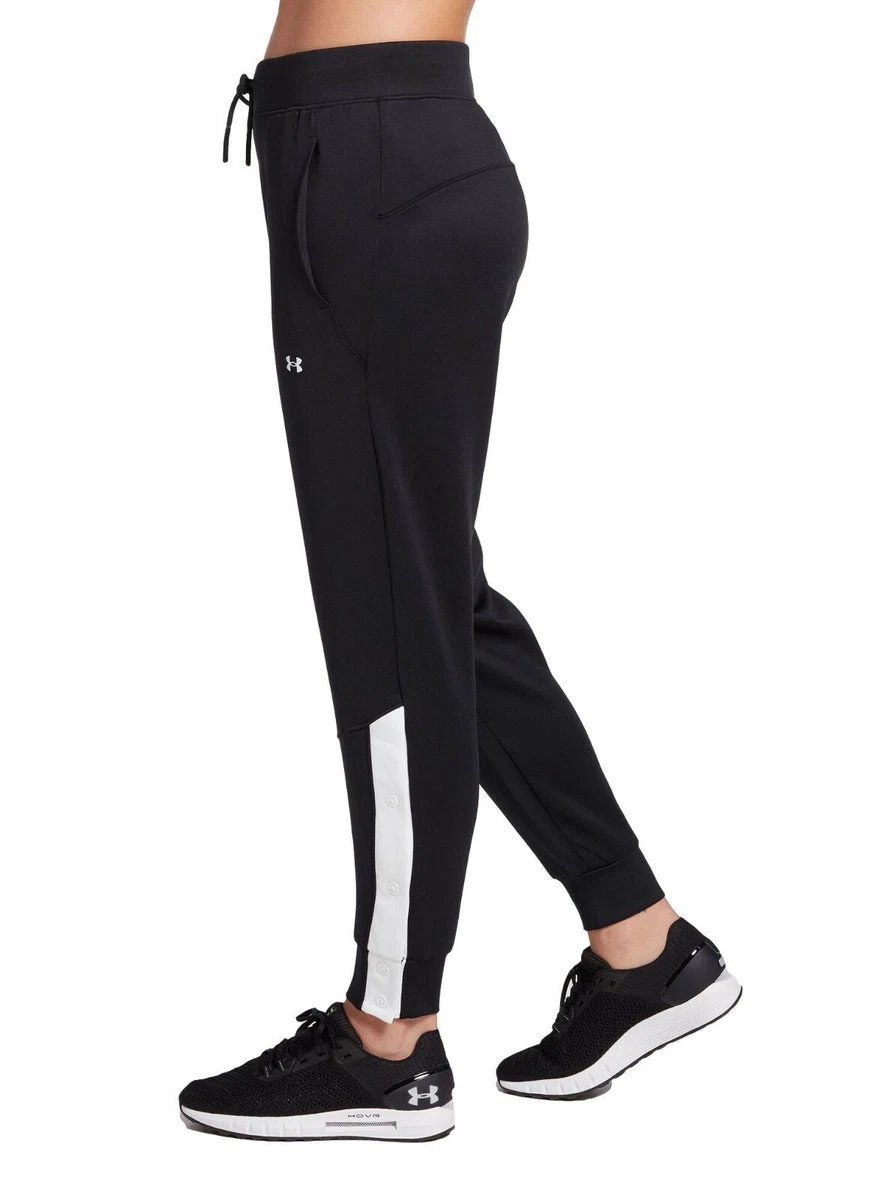 Under Armour Women's Basketball Snap Jogger Pants (Black, Small