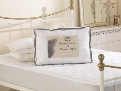 2er Pack Gänsefedern & Daunenkissen, Luxus Soft Medium Stütz Bettkissen