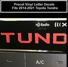 RED Dash Radio Precut Vinyl Letter Decals for Toyota Tundra 2014-2021