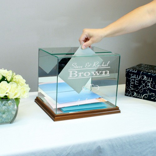 Personalized Wedding Card Box Rectangle - Card Holder - Free Engraving - Picture 7 of 14