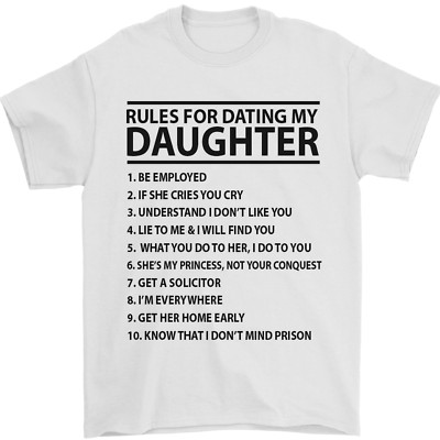 Regeln Für Das Daten Meiner Tochter Vatertag Herren T-Shirt 100% Baumwolle