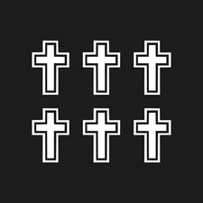 Christian Cross Vinyl Decals Stickers Set of 6