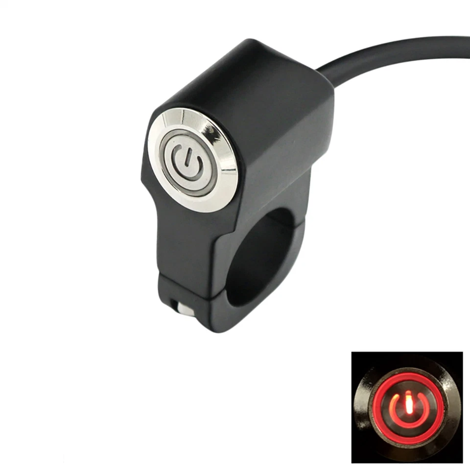 Interruptor de manillar de motocicleta 7/8" bocina pulsador luces (momentáneas) ROJO Foto 2 de 4