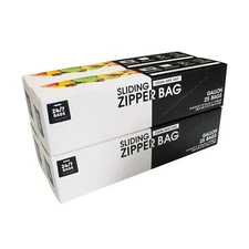 Gallon Slider Storage Bags- 100 Count, Featuring Expandable Bottom, Zero BPA,...