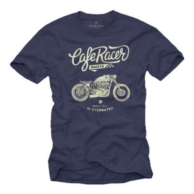 Vintage Cafe Racer T-Shirt für Biker Motorrad Geschenke Rocker Bekleidung