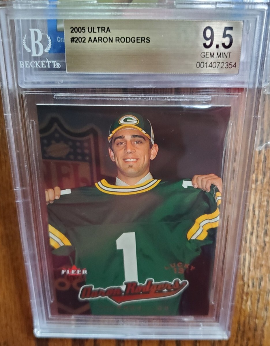 BGS 9.5 GEM MINT 2005 Fleer Ultra Lucky 13 Aaron Rodgers Rookie RC Card #/599