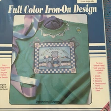 Fashion Show Originals ENJOY LIFE Bear & Honey COLOR Iron On Transfer #57990 NEW