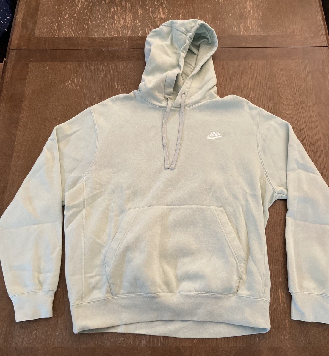 Nike Womens Pastel Green Pullover Fleece Hoodie Size Medium M Pale Hoody