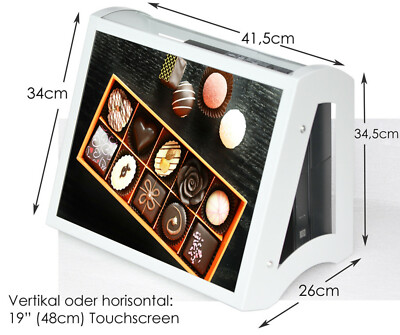 19'' 48cm Monitor USB 3M with Touchscreen 12VOLT Kiosk Infoterminal Industry Gray