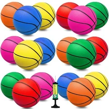 18 Pcs 5 Inch Mini Basketballs Inflatable Colorful Basketballs for Indoor Pool