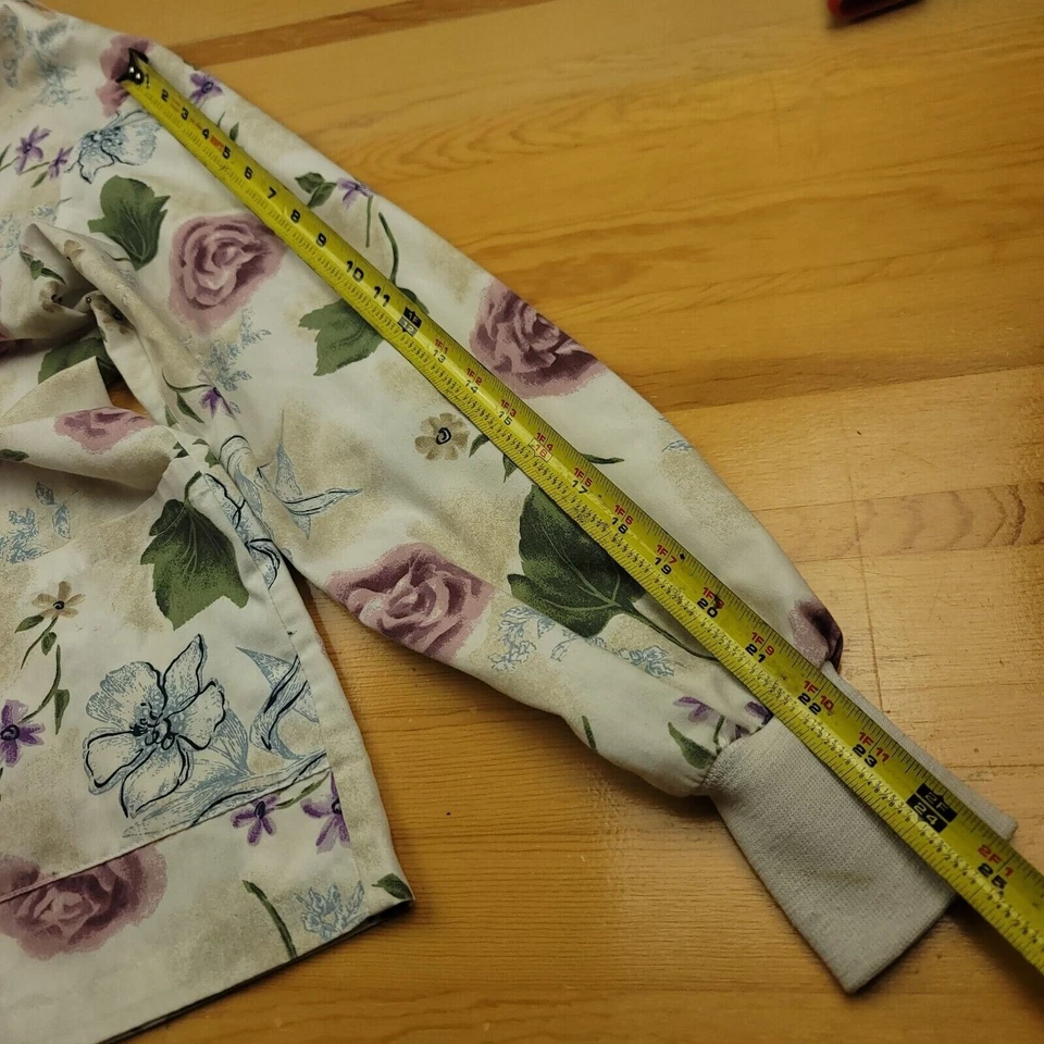 Floral Scrub Jacket Womens L Rose Scrubs Only Lab Coat Medical Dental - Image 4 of 4