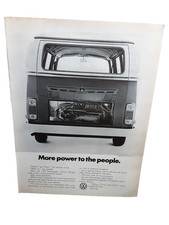 1972 Volkswagen Bus Ad VW Station Wagon Rear Engine Power Vintage Print