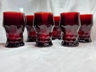 Vintage Anchor Hocking Royal Ruby Red Georgian Honeycomb 5” Tumblers Set of 6