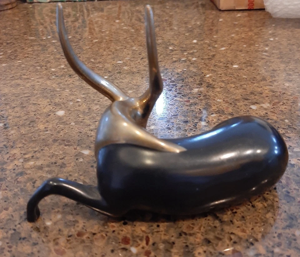 Escultura Loet Vanderveen Edición Limitada Bronce Antílope Oro Firmada 1044/2500 Foto 3 de 4