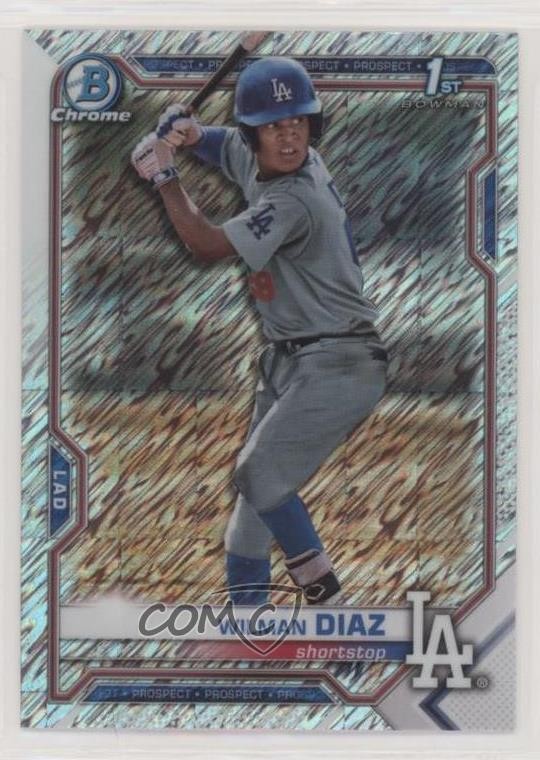 2021 Bowman Chrome Prospects Shimmer Refractor Wilman Diaz #BCP-197 0m4r