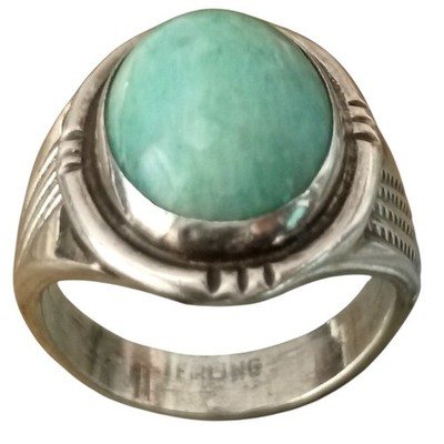 ultra chill vibes Navajo SterlingSilver amazonite Crystal Peak Colorado Ringsz11