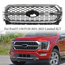 For Ford F-150 F150 2021-2023 ML3Z-8200-JA Front Upper Grille Chrome Platinum