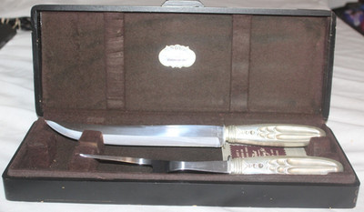 Vintage Flint Stainless Serving Untensil Fork Knife with Sterling Silver Handle