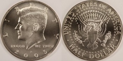 United States 2005 P 50 Cents Kennedy Half Dollar KM#202b Clad Seal Eagle