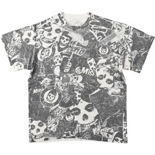 Used MISFITS Skull Pattern All-Over Print Band T-Shirt Men's Size L 