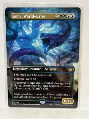 Magic MTG Koma, World Eater FDN 0347 Borderless Rare - NM condition