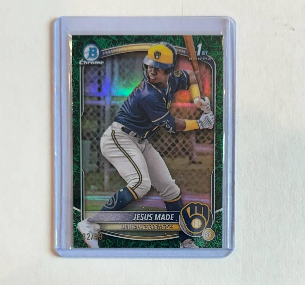 2025 Bowman Chrome Jesus Made 1st Bowman #d/99 Green Grass Refractor 