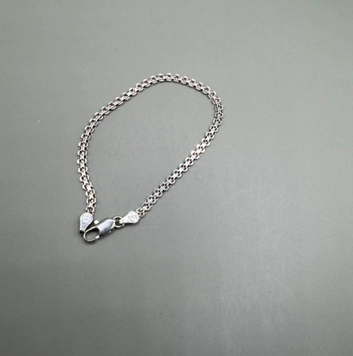 925 Sterling Silver Solid Cuban Curb Link Chain Bracelet, Italy