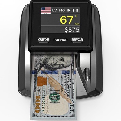 PONNOR AL-135T Counterfeit Bill Detector Money Checker Machine with 3'' Digita...
